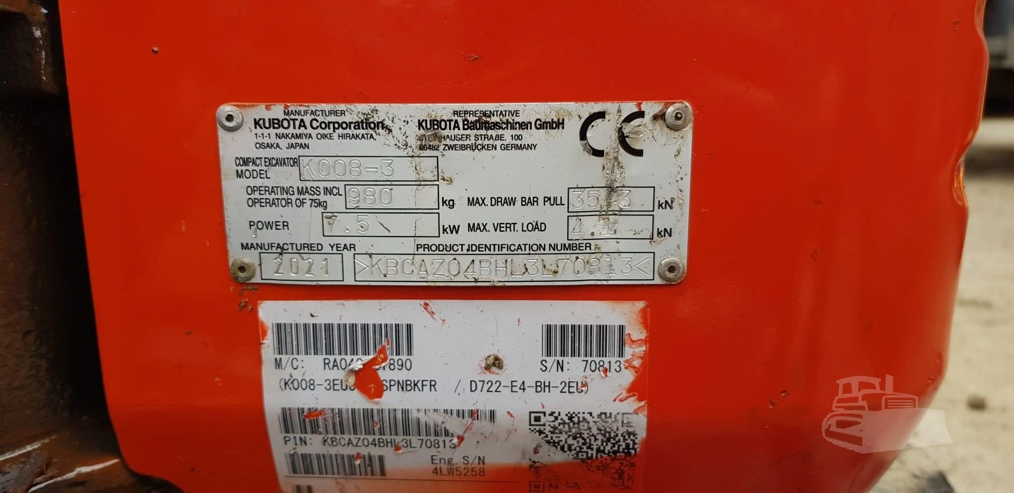 Kubota K008-3 Ultra-Kompakt-Minibagger 980 kg Gebraucht (2021) – Bild 5